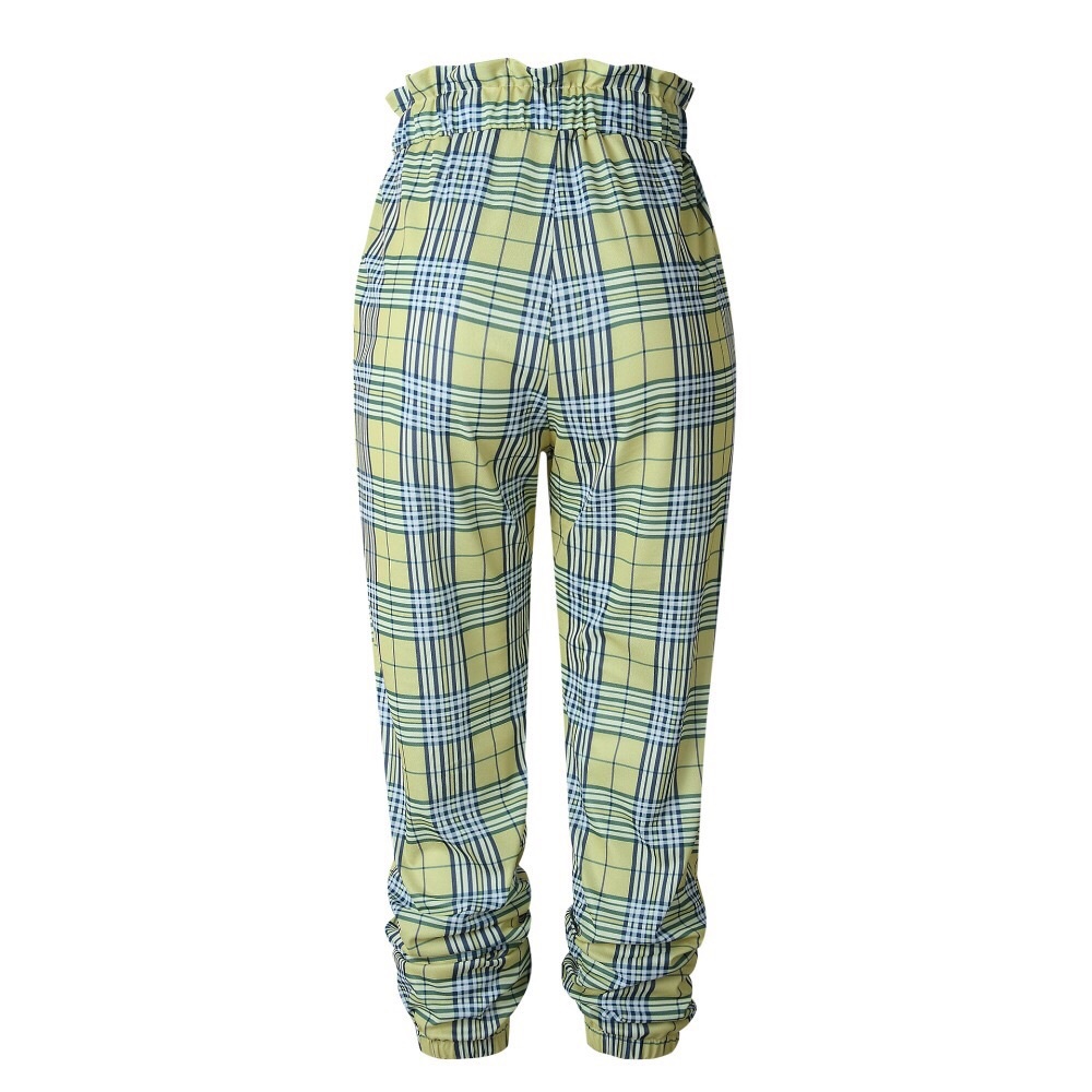 NWT Trendy Fall checkered plaid yellow trousers - Picture 3 of 4